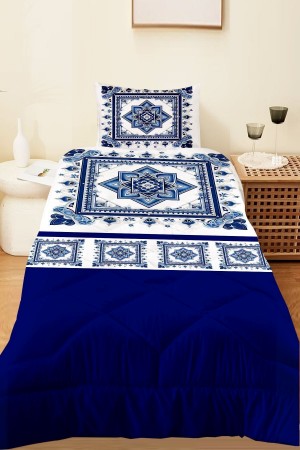 Mavi Beyaz Çiçekli Desenli Tek Kişilik ve Çoçuk Mikrofiber Kapitone Yorgan Yastık Kılıflı Uyku Seti Mavi Beyaz Çiçekli Desenli Tek Kişilik ve Çoçuk Mikrofiber Kapitone Yorgan Yastık Kılıflı Uyku Seti