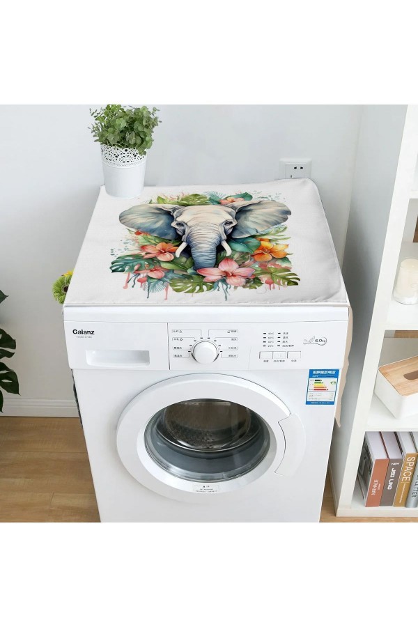 Renkli Filler Desenli Dekoratif Bulaşık Kurutma ve Çamaşır Makinesi Örtüsü 60x140cm