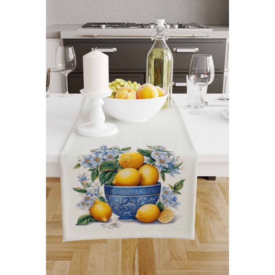 Vintage Limonlar Desenli Dijital Baskılı Leke Tutmaz Dertsiz Dekoratif Runner 40x140cm Vintage Limonlar Desenli Dijital Baskılı Leke Tutmaz Dertsiz Dekoratif Runner 40x140cm