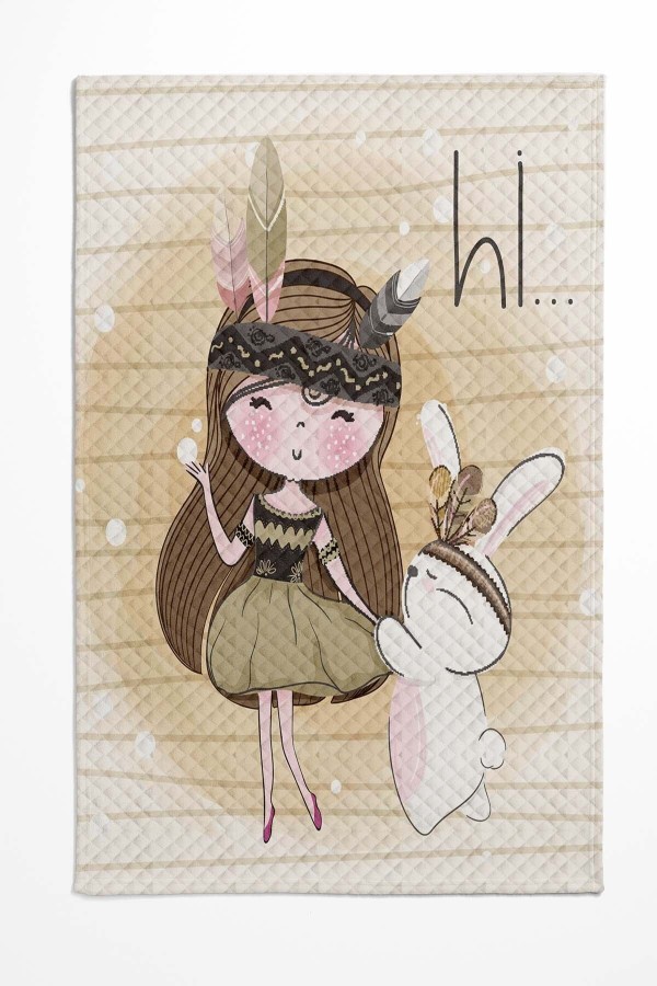 Tavşanlı Kız Desenli Tek Kişilik Çocuk Pike Takımı Tavşanlı Kız Desenli Tek Kişilik Çocuk Pike Takımı