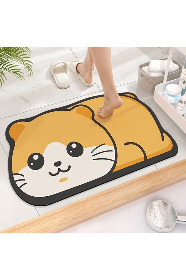 Sevimli Kedili Su Emici Duş Önü Banyo Paspası Klozet Tek Parça Hayvanlı Banyo Halısı Sevimli Kedili Su Emici Duş Önü Banyo Paspası Klozet Tek Parça Hayvanlı Banyo Halısı