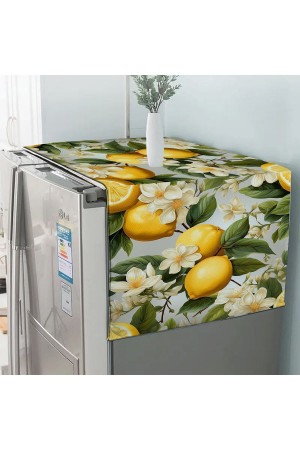 Yeşil Yapraklı Limonlu Desenli Dekoratif Difiriz ve Buzdolabı Örtüsü 60x140cm Yeşil Yapraklı Limonlu Desenli Dekoratif Difiriz ve Buzdolabı Örtüsü 60x140cm