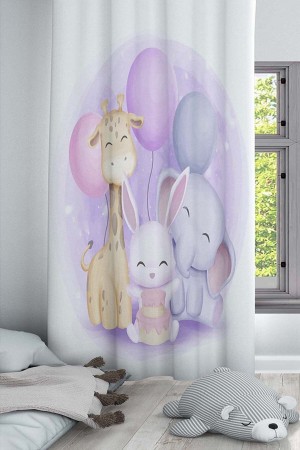 Renkli Balon Hayvanlar Desenli Dekoratif Çocuk Ve Bebek Odası Fon Perde Renkli Balon Hayvanlar Desenli Dekoratif Çocuk Ve Bebek Odası Fon Perde
