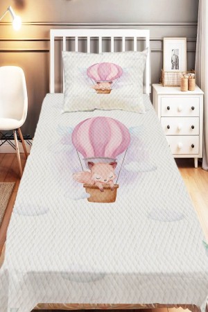 Gri Pembe Fil Hayvanlı Desenli Tek Kişilik Çocuk Pike Takımı Gri Pembe Fil Hayvanlı Desenli Tek Kişilik Çocuk Pike Takımı