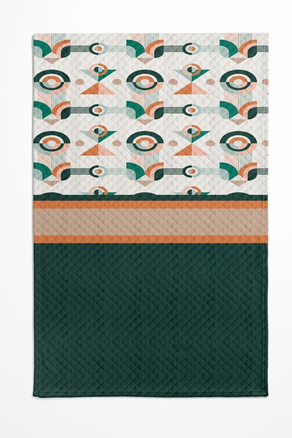 Modern Minimal Desenli Baskılı Tek Kişilik ve Çocuk Pike Takımı