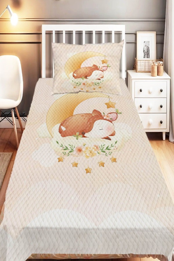Mavi Gri Bohem Panda Desenli Tek Kişilik Çocuk Pike Takımı Mavi Gri Bohem Panda Desenli Tek Kişilik Çocuk Pike Takımı