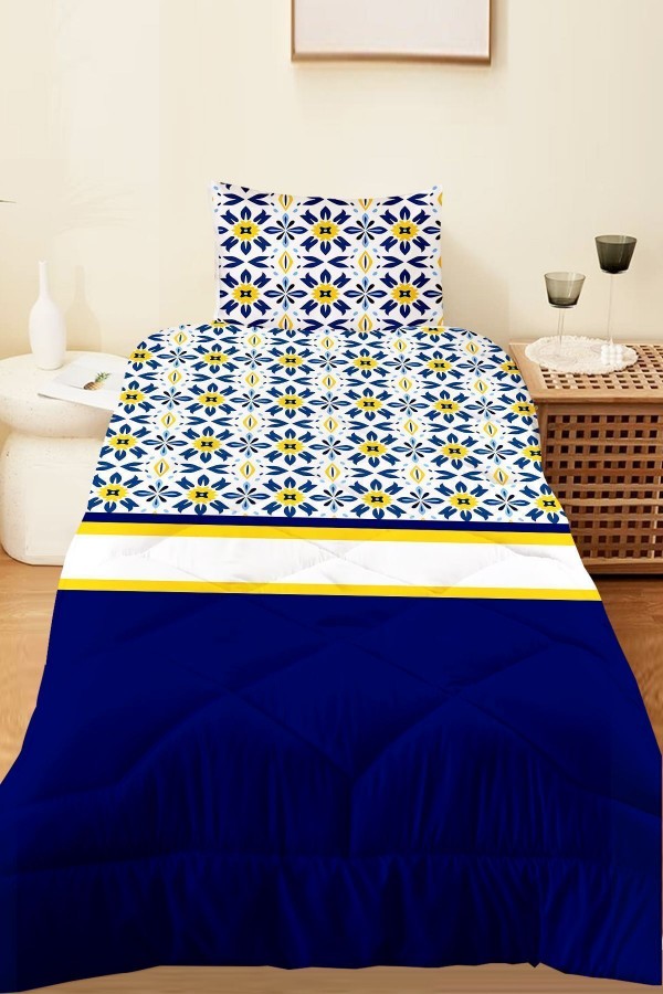 Mavi Beyaz Sarı Etnik Desen Tek Kişilik ve Çoçuk Mikrofiber Kapitone Yorgan Yastık Kılıflı Uyku Seti Mavi Beyaz Sarı Etnik Desen Tek Kişilik ve Çoçuk Mikrofiber Kapitone Yorgan Yastık Kılıflı Uyku Seti
