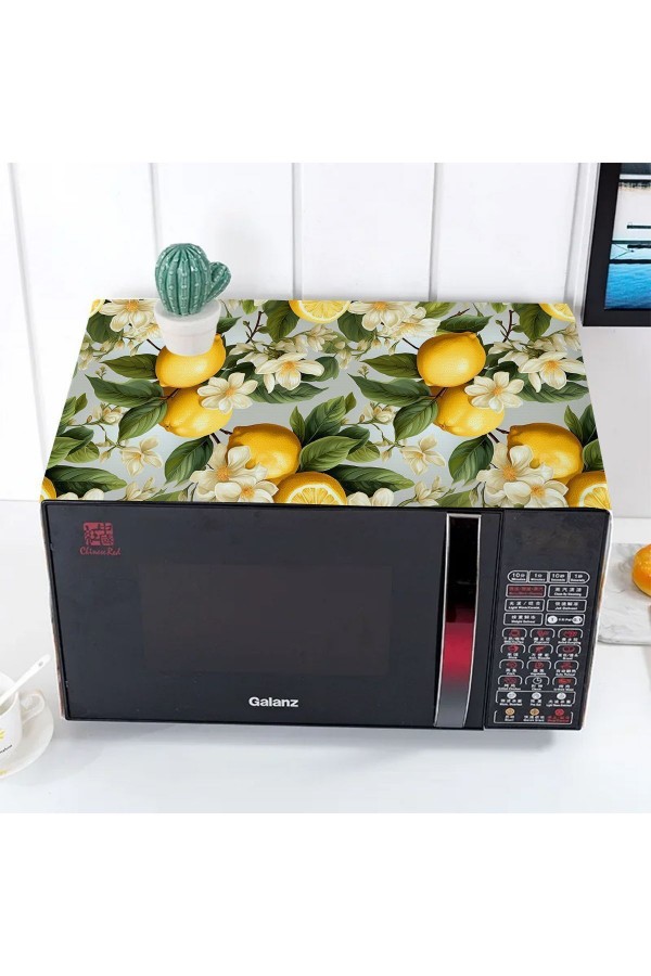 Yeşil Yapraklı Limonlu Desenli Dekoratif Mikrodalga Fırın Örtüsü 35x100cm Yeşil Yapraklı Limonlu Desenli Dekoratif Mikrodalga Fırın Örtüsü 35x100cm