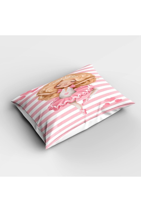 Pembe Beyaz Prenses Desenli Tek Kişilik Çocuk Ve Bebek Odası Dekoratif Yatak Örtüsü Pembe Beyaz Prenses Desenli Tek Kişilik Çocuk Ve Bebek Odası Dekoratif Yatak Örtüsü