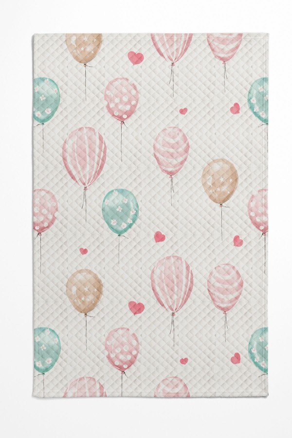 Pembe Mavi Balonlar Desenli Tek Kişilik Çocuk Pike Takımı Pembe Mavi Balonlar Desenli Tek Kişilik Çocuk Pike Takımı