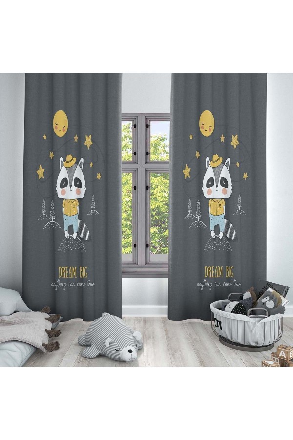 Minik Tilki Desenli Dekoratif Çocuk Ve Bebek Odası Fon Perde Minik Tilki Desenli Dekoratif Çocuk Ve Bebek Odası Fon Perde