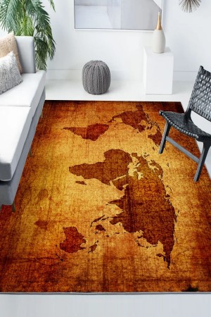 Dünya Haritası Desenli Modern Kaymaz Yıkanabilir Mutfak Salon Halısı Dünya Haritası Desenli Modern Kaymaz Yıkanabilir Mutfak Salon Halısı