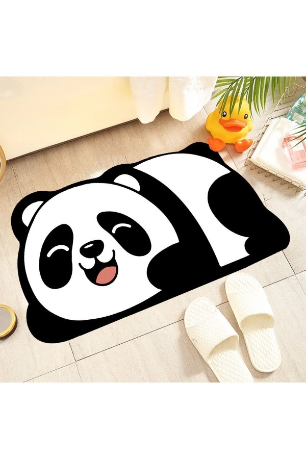 Sevimli Panda Su Emici Duş Önü Banyo Paspası Klozet Tek Parça Hayvanlı Banyo Halısı Sevimli Panda Su Emici Duş Önü Banyo Paspası Klozet Tek Parça Hayvanlı Banyo Halısı
