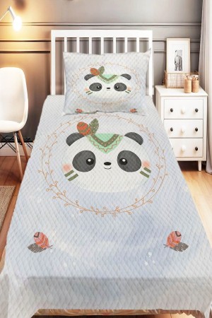 Sevimli Panda Ayıcıklar Desenli Tek Kişilik Çocuk Pike Takımı Sevimli Panda Ayıcıklar Desenli Tek Kişilik Çocuk Pike Takımı