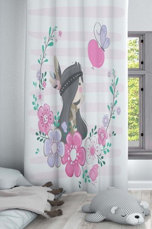 Kızılderili Kız Desenli Dekoratif Çocuk Ve Bebek Odası Fon Perde Kızılderili Kız Desenli Dekoratif Çocuk Ve Bebek Odası Fon Perde