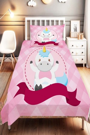 Pembe At Desenli Çocuk Ve Bebek Odası Dekoratif Yatak Örtüsü Pembe At Desenli Çocuk Ve Bebek Odası Dekoratif Yatak Örtüsü