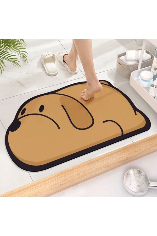 Sevimli Köpekli Su Emici Duş Önü Banyo Paspası Klozet Tek Parça Hayvanlı Banyo Halısı Sevimli Köpekli Su Emici Duş Önü Banyo Paspası Klozet Tek Parça Hayvanlı Banyo Halısı