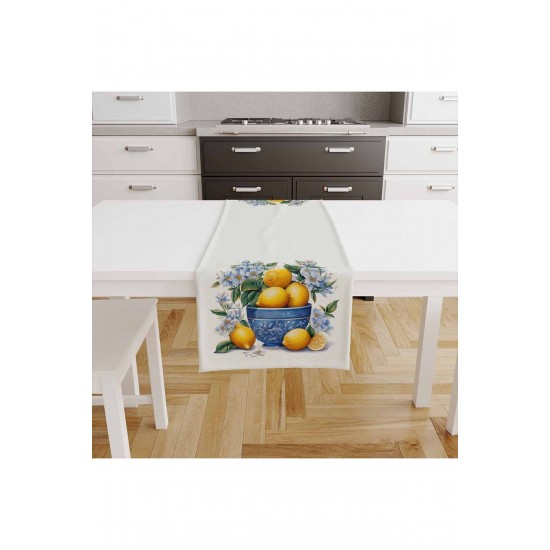 Vintage Limonlar Desenli Dijital Baskılı Leke Tutmaz Dertsiz Dekoratif Runner 40x140cm Vintage Limonlar Desenli Dijital Baskılı Leke Tutmaz Dertsiz Dekoratif Runner 40x140cm