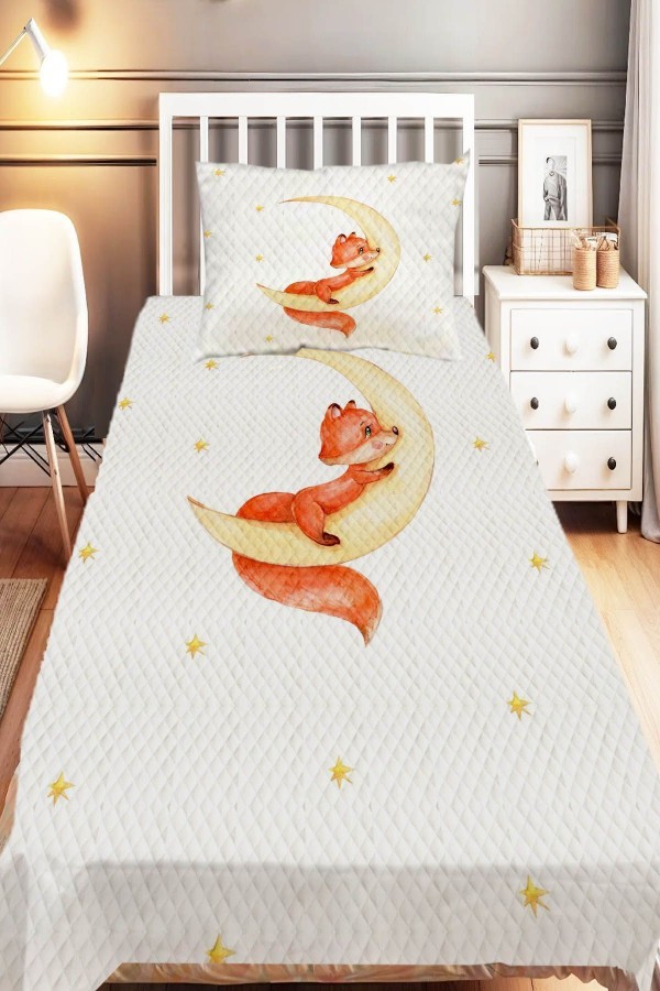 Unicorn Bulutlar Atlı Gök Kuşağı Desenli Tek Kişilik Çocuk Pike Takımı Unicorn Bulutlar Atlı Gök Kuşağı Desenli Tek Kişilik Çocuk Pike Takımı