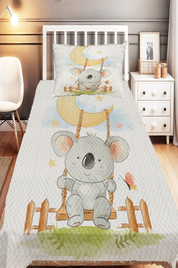 ElseSevimli Koala  Desenli Tek Kişilik Çocuk Pike Takımı
