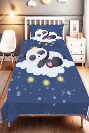 Mavi Gökyüzü Yıldızlar Panda Ayılı Desenli Çocuk Ve Bebek Odası Dekoratif Yatak Örtüsü Mavi Gökyüzü Yıldızlar Panda Ayılı Desenli Çocuk Ve Bebek Odası Dekoratif Yatak Örtüsü