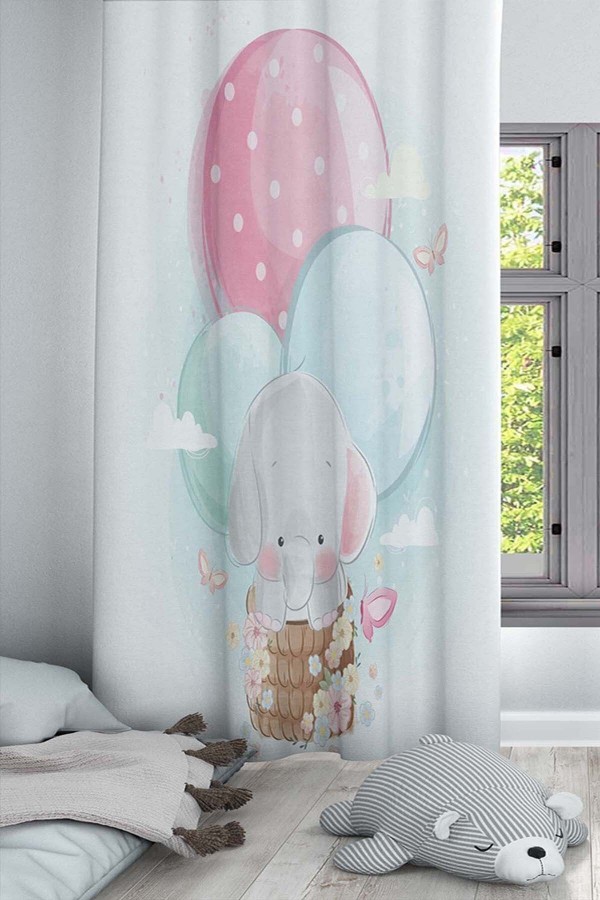 Filli Tilki Desenli Dekoratif Çocuk Ve Bebek Odası Fon Perde Filli Tilki Desenli Dekoratif Çocuk Ve Bebek Odası Fon Perde