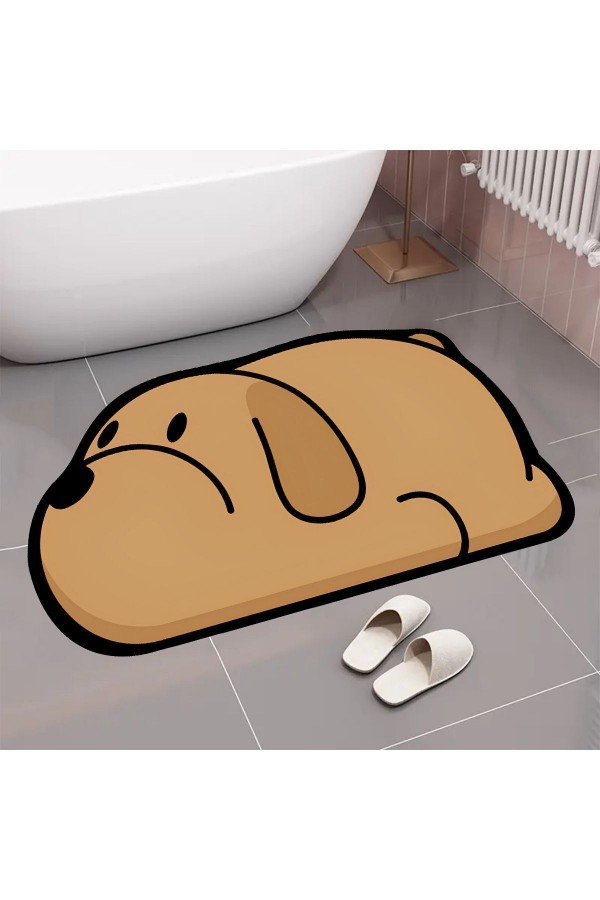 Sevimli Köpekli Su Emici Duş Önü Banyo Paspası Klozet Tek Parça Hayvanlı Banyo Halısı Sevimli Köpekli Su Emici Duş Önü Banyo Paspası Klozet Tek Parça Hayvanlı Banyo Halısı