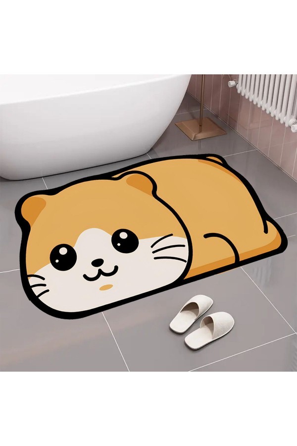 Sevimli Kedili Su Emici Duş Önü Banyo Paspası Klozet Tek Parça Hayvanlı Banyo Halısı Sevimli Kedili Su Emici Duş Önü Banyo Paspası Klozet Tek Parça Hayvanlı Banyo Halısı