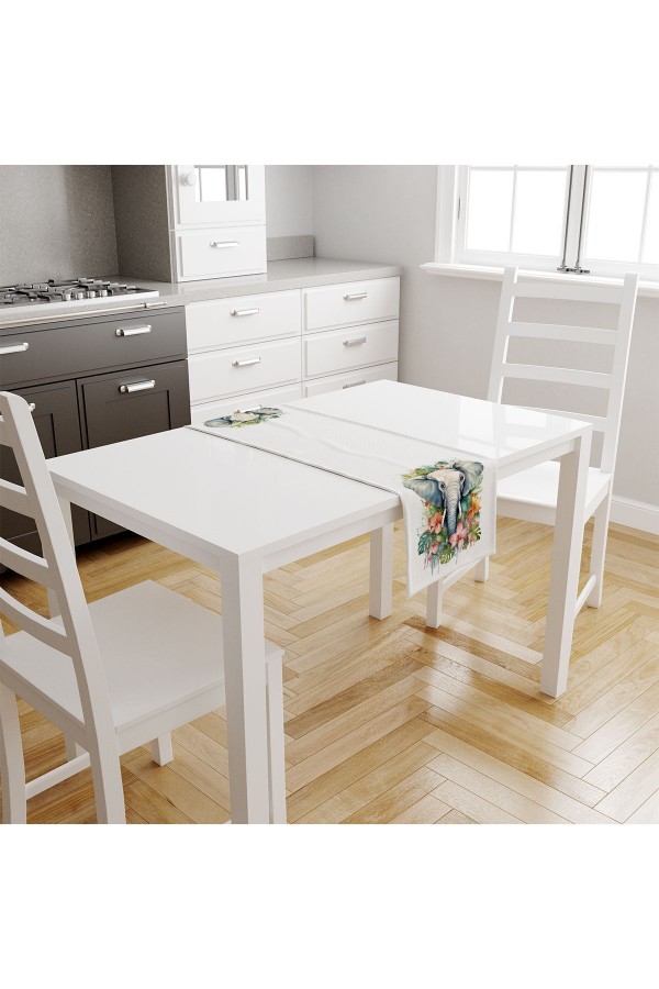 Renkli Filler Desenli Dijital Baskılı Leke Tutmaz Dertsiz Dekoratif Runner 40x140cm