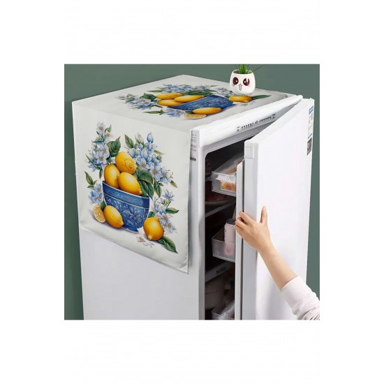 Vintage Limonlar Desenli Dekoratif Difiriz ve Buzdolabı Örtüsü 60x140cm Vintage Limonlar Desenli Dekoratif Difiriz ve Buzdolabı Örtüsü 60x140cm