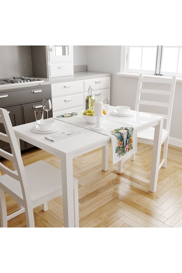 Renkli Filler Desenli Dijital Baskılı Leke Tutmaz Dertsiz Dekoratif Runner 40x140cm
