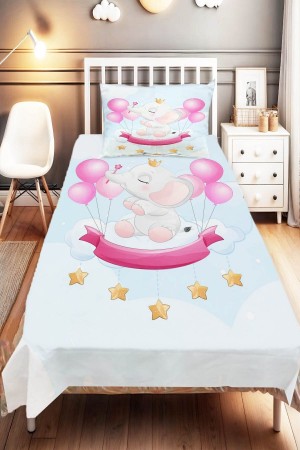 Pembe Balonlu Filli Desenli Çocuk Ve Bebek Odası Dekoratif Yatak Örtüsü Pembe Balonlu Filli Desenli Çocuk Ve Bebek Odası Dekoratif Yatak Örtüsü