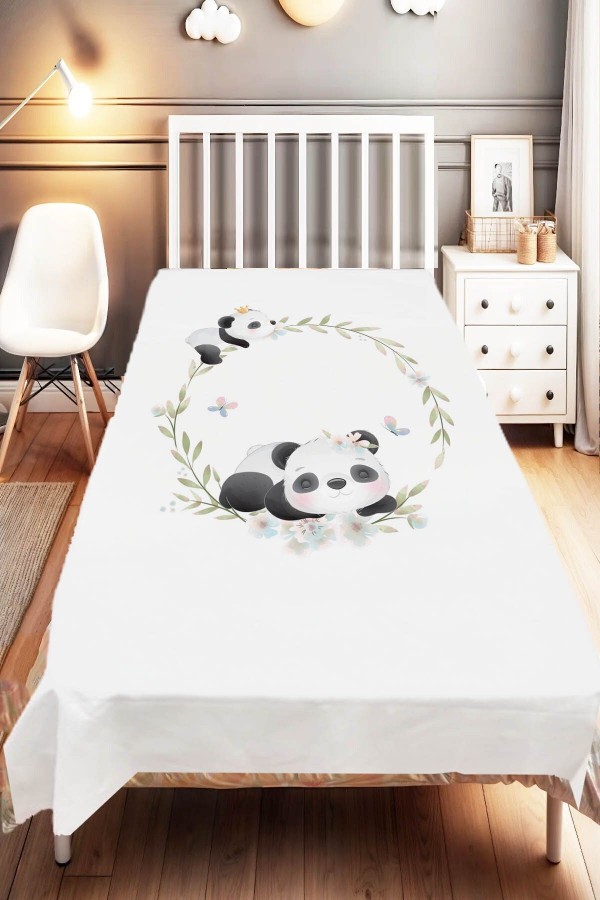 Sevimli Panda Ayıcıklar Desenli Çocuk Ve Bebek Odası Dekoratif Yatak Örtüsü Sevimli Panda Ayıcıklar Desenli Çocuk Ve Bebek Odası Dekoratif Yatak Örtüsü