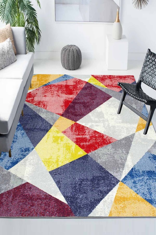 Renkli Patchwork Desenli Modern Kaymaz Yıkanabilir Mutfak Salon Halısı Renkli Patchwork Desenli Modern Kaymaz Yıkanabilir Mutfak Salon Halısı