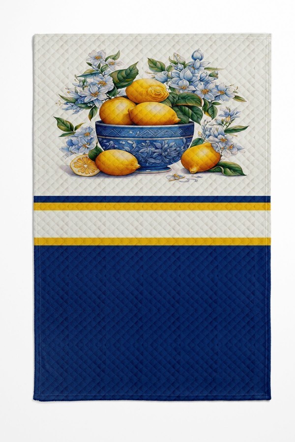 Vintage Limonlar Desenli Baskılı Tek Kişilik ve Çocuk Pike Takımı