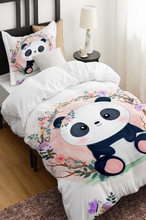 Sevimli Oturan Panda Desenli Çarşafsız Tek Kişilik Çocuk Nevresim Takımı Sevimli Oturan Panda Desenli Çarşafsız Tek Kişilik Çocuk Nevresim Takımı