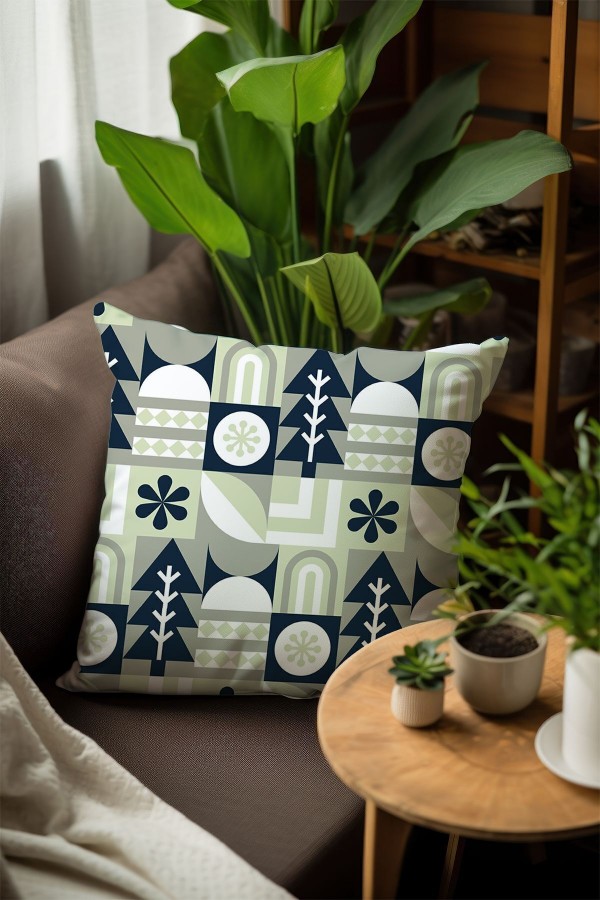 Yeşil Lacivert Ağaçlı Desenli Dijital Baskılı Dekoratif Çift Taraflı Kırlent Kılıfı 43x43cm Yeşil Lacivert Ağaçlı Desenli Dijital Baskılı Dekoratif Çift Taraflı Kırlent Kılıfı 43x43cm