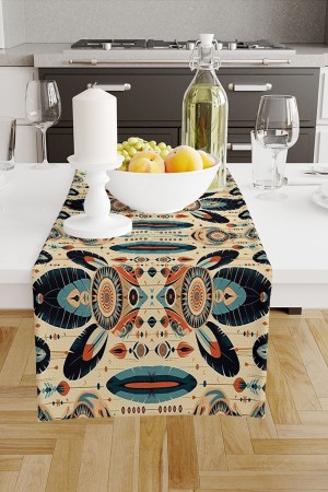 Renkli Tüyler Desenli Dijital Baskılı Leke Tutmaz Dertsiz Dekoratif Runner 40x140cm Renkli Tüyler Desenli Dijital Baskılı Leke Tutmaz Dertsiz Dekoratif Runner 40x140cm