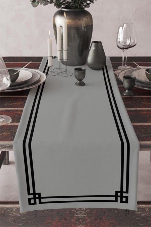 Gri Siyah Çizgili Desenli Baskılı Leke Tutmaz Yıkanabilir Dekoratif Masa Örtüsü Runner 40x140cm Gri Siyah Çizgili Desenli Baskılı Leke Tutmaz Yıkanabilir Dekoratif Masa Örtüsü Runner 40x140cm