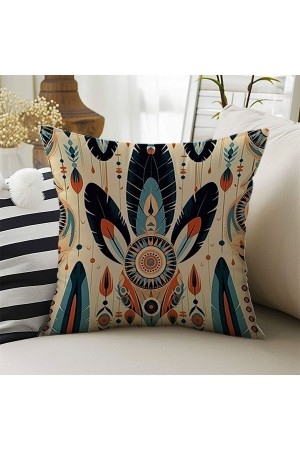 Renkli Tüyler Desenli Dijital Baskılı Dekoratif Çift Taraflı Kırlent Kılıfı 43x43cm Renkli Tüyler Desenli Dijital Baskılı Dekoratif Çift Taraflı Kırlent Kılıfı 43x43cm