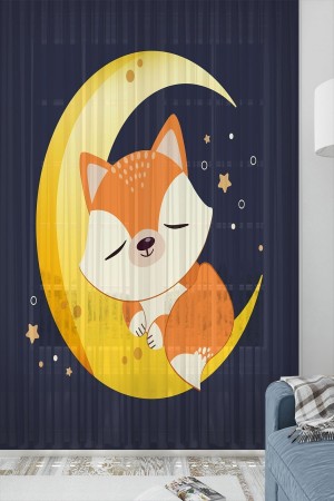 Ay Dede Tilkili Desenli Dekoratif Çocuk Bebek Odası Tek Kanat Tül Perde Ay Dede Tilkili Desenli Dekoratif Çocuk Bebek Odası Tek Kanat Tül Perde