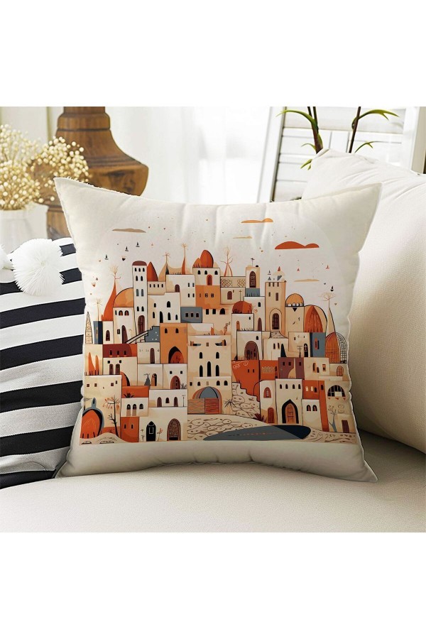 4 lü Set Kırlent Kılıfı Vintage Şehir Desenli Dijital Baskılı Hediyelik 4 lü Set Kırlent Kılıfı Vintage Şehir Desenli Dijital Baskılı Hediyelik