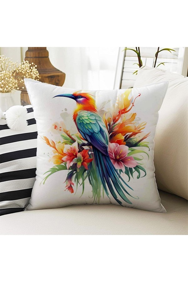 4 lü Set Kırlent Kılıfı Renkli Kuşlar Desenli Dijital Baskılı 4 lü Set Kırlent Kılıfı Renkli Kuşlar Desenli Dijital Baskılı
