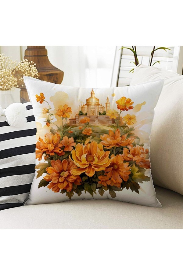 4 lü Set Kırlent Kılıfı Sarı Çiçekler Desenli Dijital Baskılı Hediyelik 4 lü Set Kırlent Kılıfı Sarı Çiçekler Desenli Dijital Baskılı Hediyelik