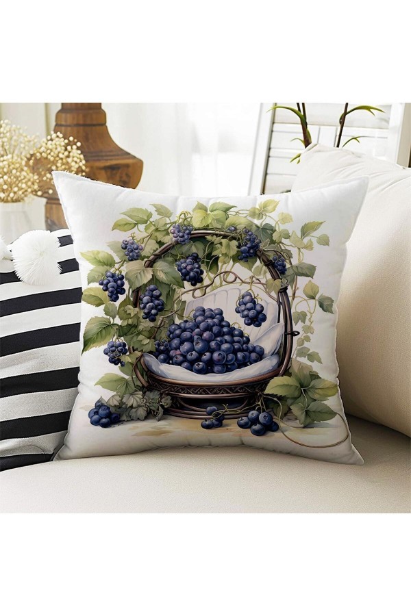 4 lü Set Kırlent Kılıfı Üzüm Salkımlı Desenli Dijital Baskılı Hediyelik 4 lü Set Kırlent Kılıfı Üzüm Salkımlı Desenli Dijital Baskılı Hediyelik