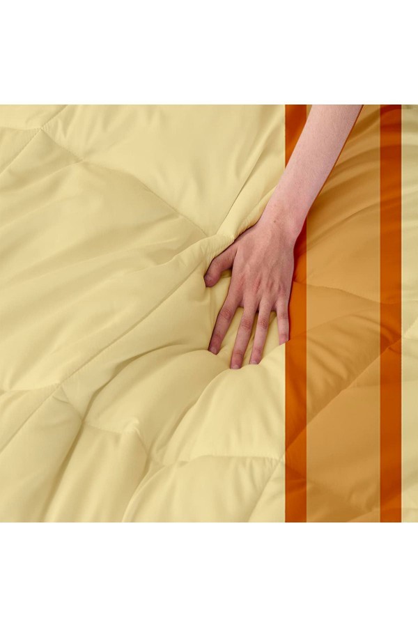 Minimalist Desenli Çift Kişilik Mikrofiber Kapitone Yorgan Yastık Kılıflı Uyku Seti