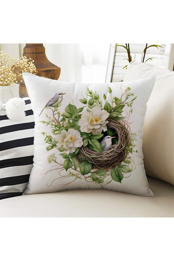 4 lü Set Kırlent Kılıfı Yeşil Doğa Kız Desenli Dijital Baskılı Hediyelik 4 lü Set Kırlent Kılıfı Yeşil Doğa Kız Desenli Dijital Baskılı Hediyelik