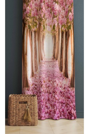Pembe Ağaçlar Aşk Yolu Desenli Dijital Baskı Dekoratif Yatak Odası Salon Mutfak Fon Perdesi Pembe Ağaçlar Aşk Yolu Desenli Dijital Baskı Dekoratif Yatak Odası Salon Mutfak Fon Perdesi