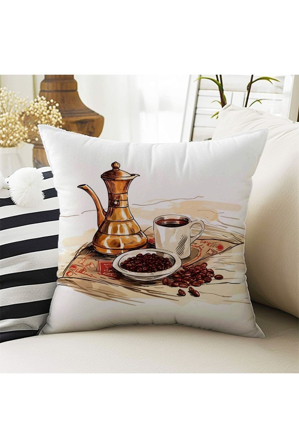 4 lü Set Kırlent Kılıfı Vintage Kahve Cezve Desenli Dijital Baskılı Hediyelik 4 lü Set Kırlent Kılıfı Vintage Kahve Cezve Desenli Dijital Baskılı Hediyelik