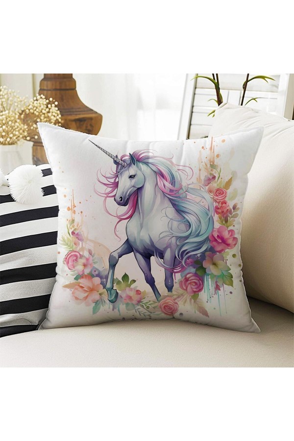 4 lü Set Kırlent Kılıfı Unicorn Atlı Desenli Dijital Baskılı Hediyelik 4 lü Set Kırlent Kılıfı Unicorn Atlı Desenli Dijital Baskılı Hediyelik